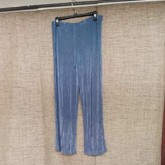 Coldwater Creek Blue Grey Knit Wide Leg Pants - Picture 1 of 3